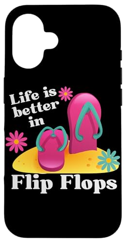 Life is Better in Flip Flops Beachy Style lustig Hülle für iPhone 16 Life is Better in Flip Flops Beachy Style lustig Hülle für iPhone 16 von MeinShirt