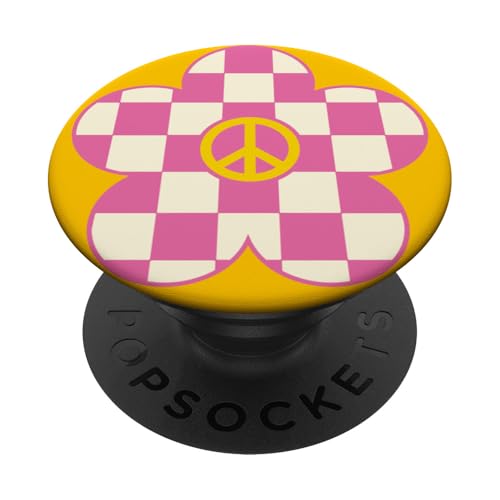 Retro-Schild mit Gänseblümchen-Motiv, 80er-Jahre-Stil, Vintage-Stil PopSockets Klebender PopGrip von MeinShirt