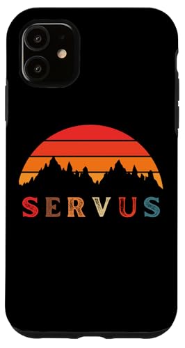 "Servus" Vintage Sonnenuntergang - Bayern und Tirol Lustiges Hülle für iPhone 11 von MeinShirt