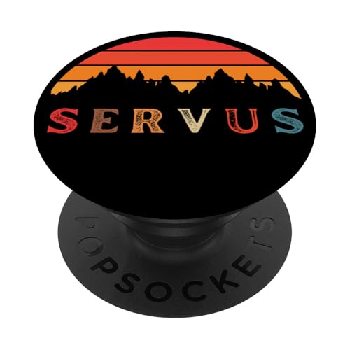 "Servus" Vintage Sonnenuntergang - Bayern und Tirol Lustiges PopSockets Klebender PopGrip von MeinShirt