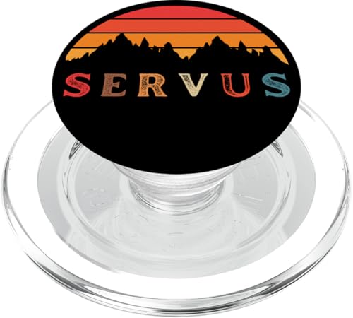 "Servus" Vintage Sonnenuntergang - Bayern und Tirol Lustiges PopSockets PopGrip für MagSafe von MeinShirt