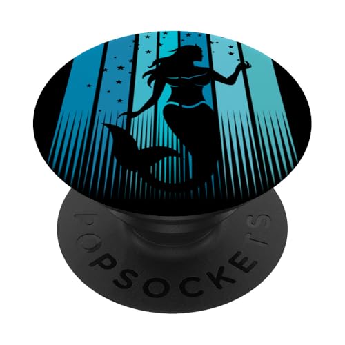 Vintage Mermaid Vibes - Ocean Lover Retro PopSockets Klebender PopGrip von MeinShirt