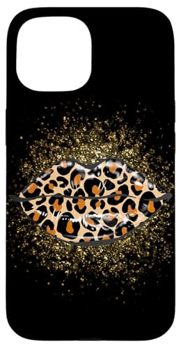 Wild Kiss: Retro Leopard Print Lippen Lustig Hülle für iPhone 15 von MeinShirt