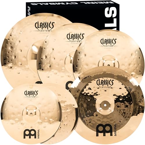 Meinl Cymbals Beckenset Classics Custom Extreme Metal — mit 14 Zoll Hihat, 2 Crash-Becken, China und Ride Schlagzeug Becken — B12 Bronze, Brilliantes Finish (CCEM-CS1) von Meinl Cymbals