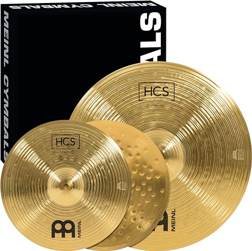 Meinl Cymbals Beckenset HCS Basic — mit 14 Zoll Hihat, 18 Crash-Ride Schlagzeug Becken - Messing, Traditionelles Finish (HCS1418) von Meinl Cymbals