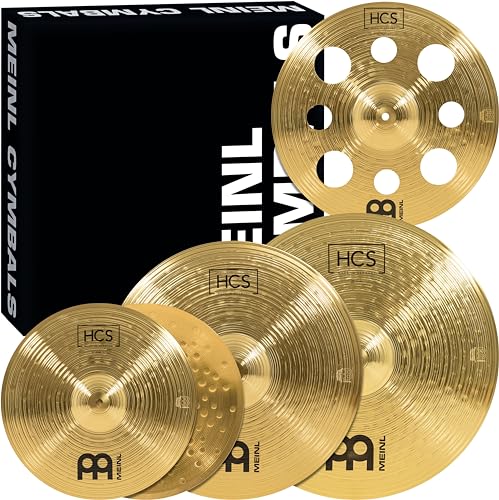 Meinl Cymbals Beckenset HCS Expanded — mit 14 Zoll Hihat, Trash Crash, Crash, Ride Schlagzeug Becken - Messing, Traditionelles Finish (HCS14161820) von Meinl Cymbals