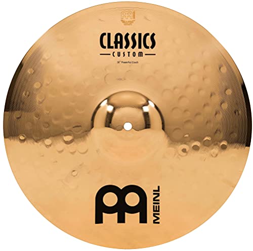 Meinl Cymbals Classics Custom Brilliant Powerful Crash — 16 Zoll (Video) Schlagzeug Becken (40,64cm) B12 Bronze, Brilliantes Finish (CC16PC-B) von Meinl Cymbals