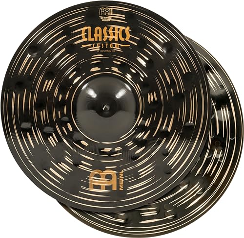 Meinl Cymbals Classics Custom Dark Hihat — 14 Zoll (Video) Schlagzeug Becken Paar (35,56cm) B12 Bronze, Dunkles Finish (CC14DAH) von Meinl Cymbals