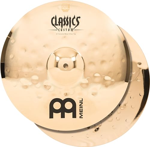 Meinl Cymbals Classics Custom Extreme Metal Hihat — 14 Zoll (Video) Schlagzeug Becken (35,56cm) B12 Bronze, Brilliantes Finish (CC14EMH-B) von Meinl Cymbals