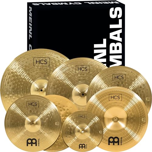 Meinl Cymbals HCS Super Schlagzeug Becken Set (Video) Box Pack mit 14 Zoll Hihat, 20 Ride, 16 Crash, 18 Crash, 16 China und 10 Splash (25,40-50,80cm) Messing, traditionelles Finish (HCS-SCS) von Meinl Cymbals