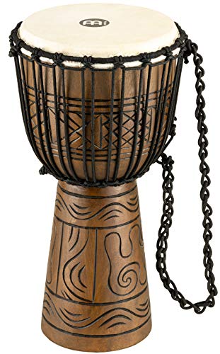 Meinl Percussion 20cm Rope Tuned Travel Djembe Trommel - Musikinstrument für Kinder und Erwachsene - Einfach zu lernen - Pharaoh's Script (PADJ1-S-F) von Meinl Percussion