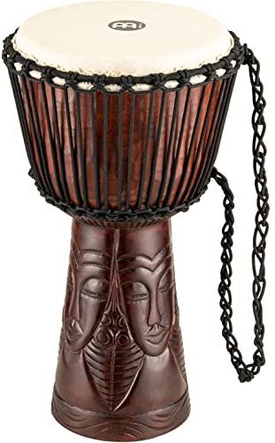 Meinl Percussion 25cm Professional African Style Wood Djembe Trommel - Musikinstrument für Erwachsene - African Queen Carving (PROADJ4-M) von Meinl Percussion
