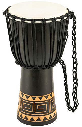 Meinl Percussion 25cm Rope Tuned Headliner Congo Series Wood Djembe Trommel - mit Ziegenfell - Musikinstrument für Kinder und Erwachsene, Mahagoni Holz (HDJ1-M) von Meinl Percussion