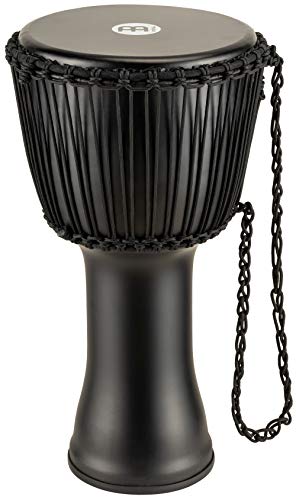 Meinl Percussion 30cm Rope Tuned Travel Djembe Trommel - mit Ziegenfell - Musikinstrument für Kinder und Erwachsene - Einfach zu lernen - Schwarz (PADJ4-L-G) von Meinl Percussion