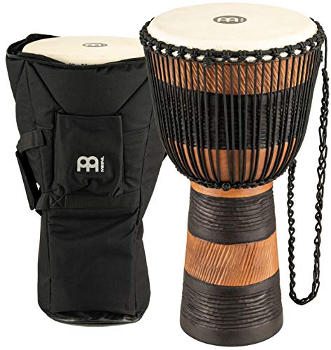 Meinl Percussion ADJ3-L+BAG Djembe, Earth Rhythm Series (Large), 30,48 cm (12 Zoll) Durchmesser, inkl. Tasche, braunschwarz, Brown / Black von Meinl Percussion