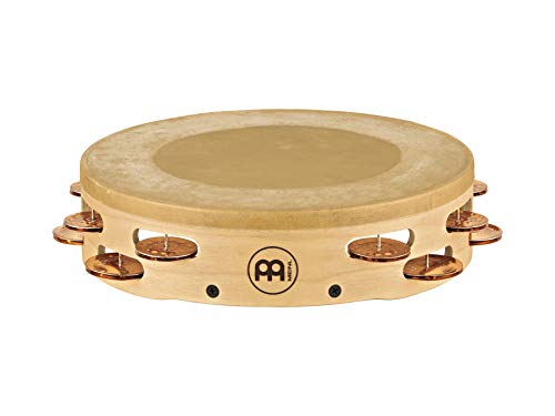 Meinl Percussion AE-MTAH2BO Handtambourine, Artisan Edition, 25,4 cm (10 Zoll) Durchmesser mit Fell und Bronzeschellen, natur von Meinl Percussion