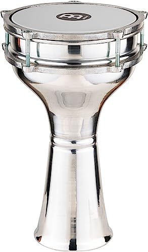 Meinl Percussion Aluminium Series Darbuka - Große Handtrommel - Mit Kunststofffell - Durchmesser 7,25 Zoll - Aluminium, Silber (HE-103) von Meinl Percussion