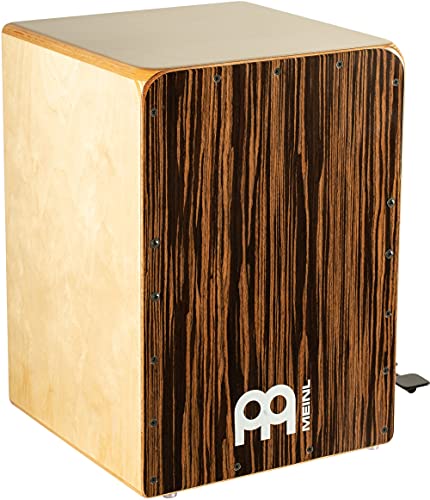 Meinl Percussion Bass Footswitch Cajon - Trommelkiste mit Snare inkl. Fußschalter und extrem tiefem Bass - Ebony Frontplatte (JBC6EY) von Meinl Percussion