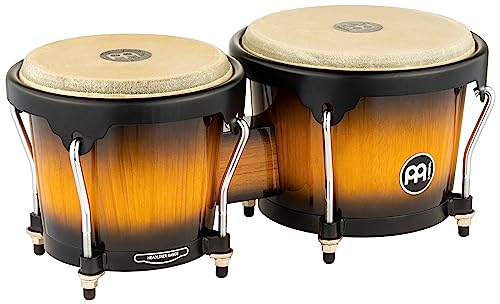 Meinl Percussion Bongos Headliner Wood - 2 Handtrommeln mit 6,75 und 8 Zoll - inkl. Stimmschlüssel - Siam Eiche, Vintage Sunburst (HB100VSB) von Meinl Percussion