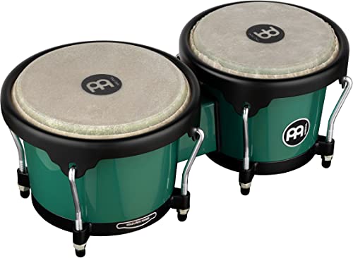 Meinl Percussion Bongos Journey Series - 2 Handtrommeln mit 6,5 und 7,5 Zoll - inkl. Stimmschlüssel - ABS Kunststoff, Grün (HB50FG) von Meinl Percussion