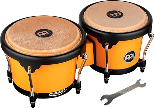 Meinl Percussion Bongos Journey Series - 2 Handtrommeln mit 6,5 und 7,5 Zoll - inkl. Stimmschlüssel - ABS Kunststoff, Orange (HB50CS) von Meinl Percussion