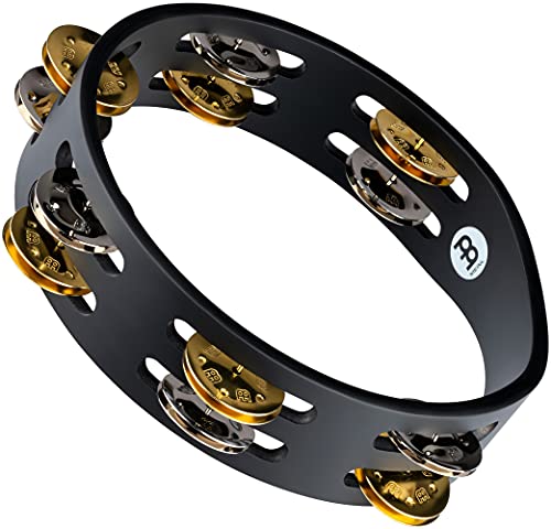 Meinl Percussion CTA2M-BK Compact Tambourine mit Stahl- und Messingschellen, 20,32 cm (8 Zoll) Durchmesser, schwarz von Meinl Percussion