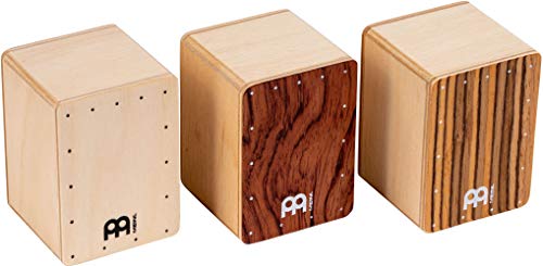 Meinl Percussion Cajon Shaker Set - Mini Musikinstrument - Geschenkidee - Baltische Birke, Exotic Zebrano, Bubinga Burl, Natur (SH50-SET) von Meinl Percussion