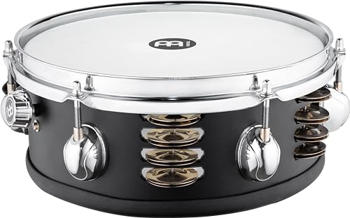Meinl Percussion Compact Jingle Snare - Snare Trommel mit 10 Zoll Durchmesser - Mit Edelstahlschellen für Tamburin Effekt - Ahorn, Schwarz (MPJS) von Meinl Percussion