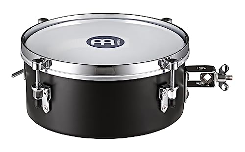 Meinl Percussion Drummer Snare Timbales - Trommel mit 10 Zoll Durchmesser - Mit Snare und Halterung - Stahl, Schwarz (MDST10BK) von Meinl Percussion
