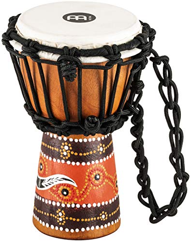 Meinl Percussion HDJ5-XXS Mini Holz Djembe Headliner Series Schnurspannung 11,4 cm (4,5 Zoll) Durchmesser (Mini) Python design von Meinl Percussion