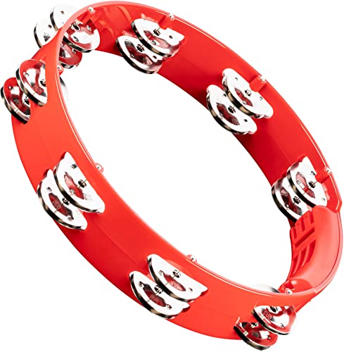 Meinl Percussion Headliner Tour Tambourine - 2-reihiges Tamburin - Durchmesser 10 Zoll - ABS Kunststoff / Stahl, Rot / Silber (HTT10BK) von Meinl Percussion