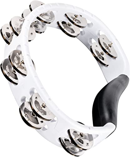 Meinl Percussion Headliner Tamburin, Handheld-Halbmondform mit synthetischem Rahmen, nicht hergestellt in China, zweireihige Schellen, 2 Jahre Garantie (HTMT1WH) von Meinl Percussion