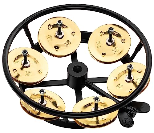 Meinl Percussion Professional Hihat Tambourine - Tamburin Zubehör für Schlagzeugbecken - Durchmesser 5 Zoll - Gummiert / Messing, Schwarz / Gold (THH1B-BK) von Meinl Percussion
