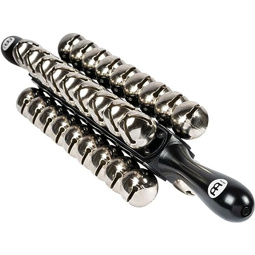 Meinl Percussion Sleigh Bells Instrument - Schlittenglocken Musikinstrument mit 36 Stahlglocken - Mit zwei Griffen - Holz / Stahl, Schwarz / Silber (SLB36) von Meinl Percussion