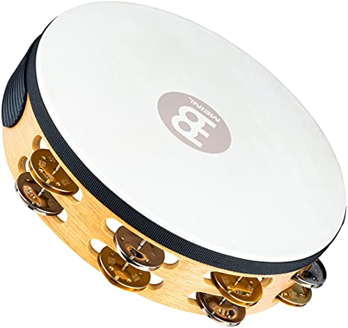 Meinl Percussion TAH2M-SNT Headed Recording-Combo Wood Tambourine (2-reihig), 25,40 cm (10 Zoll) Durchmesser, super natural von Meinl Percussion