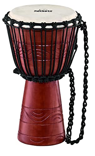 Nino Percussion Water Rhythm Djembe - Großes Musikinstrument für Kinder ab 4 Jahren - Durchmesser 8 Zoll - Mahagoni, Natur (NINO-ADJ2-S) von Nino Percussion