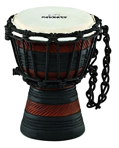 Nino Percussion Earth Rhythm Djembe - Sehr kleines Musikinstrument für Kinder ab 3 Jahren - Durchmesser 4,5 Zoll - Mahagoni, Natur (NINO-ADJ3-XXS) von Nino Percussion