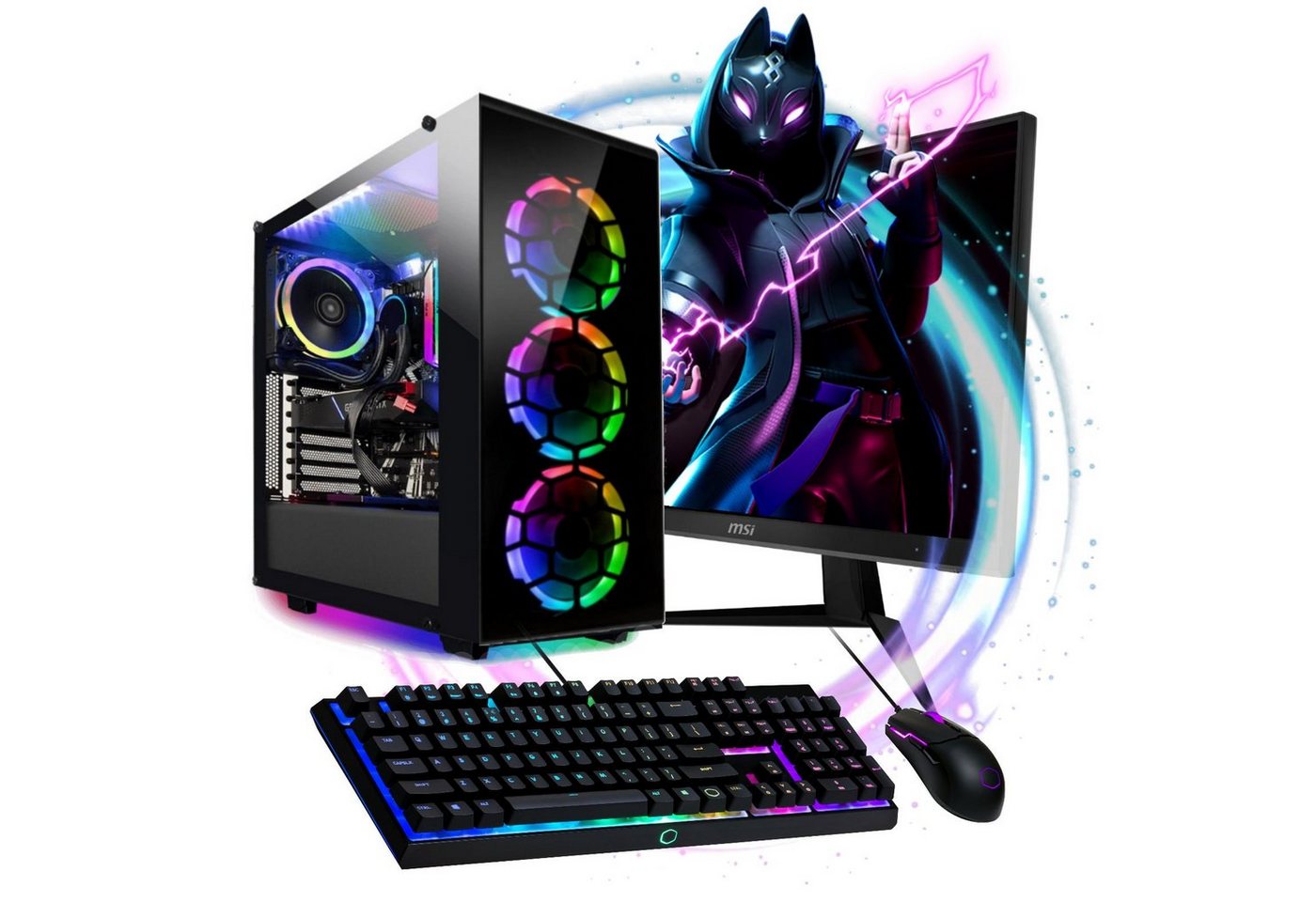 Meinpc Invader 5700G Set Observatory Gaming-PC-Komplettsystem (27,00, AMD Ryzen 7 5700G, 32 GB RAM, 2000 GB HDD, 1000 GB SSD, Windows 11 Pro, Gaming, Gamer)" von Meinpc