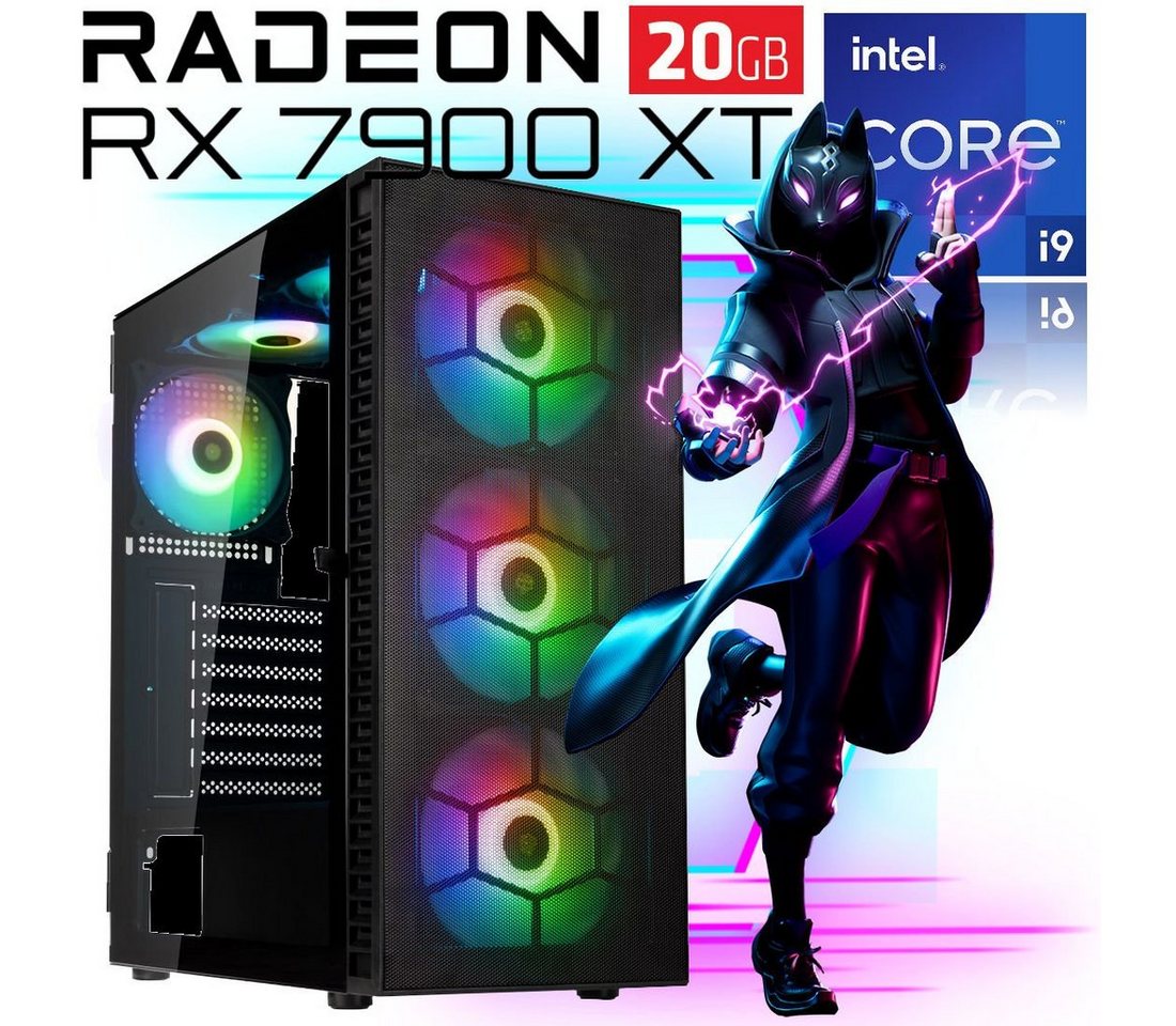 Meinpc Master i9 7900XT 20G Gaming-PC (Intel Core i9 11900K, AMD Radeon 7900 XT 20GB, 32 GB RAM, 1000 GB SSD, RGB Tower, Intel i9, AMD 7900 XT 20GB, Windows 11 Pro, Wifi, Gaming, Gamer) von Meinpc