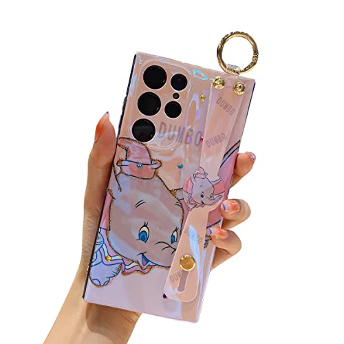Meishangmei Schutzhülle für Samsung Galaxy S22 Ultra, 17,3 cm (6,8 Zoll), glitzernd, mit Riemen, Ständer, niedliches Muster, IMD-Design, Silikon, stoßfest, Glitzer-Schutzhülle für Mädchen und Frauen, von Meishangmei