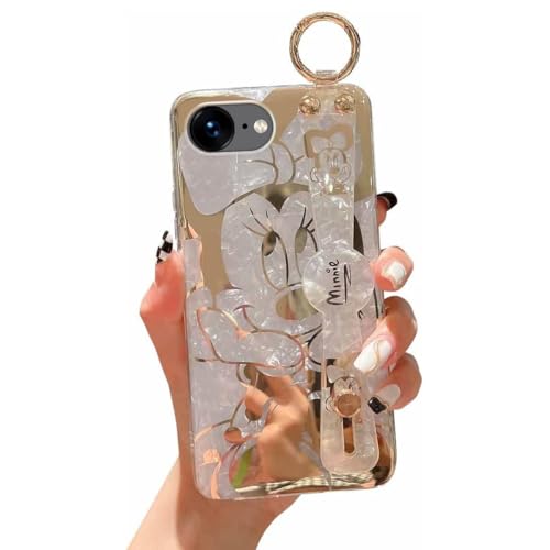 Meishangmei Schutzhülle für iPhone 16e 2025 mit Handschlaufe, Ständer, Glitzer, niedliches Cartoon-Muster, funkelnd, weich, langlebig, stoßfest, für Mädchen und Frauen – Minnie Meishangmei Schutzhülle für iPhone 16e 2025 mit Handschlaufe, Ständer, Glitzer, niedliches Cartoon-Muster, funkelnd, weich, langlebig, stoßfest, für Mädchen und Frauen – Minnie von Meishangmei