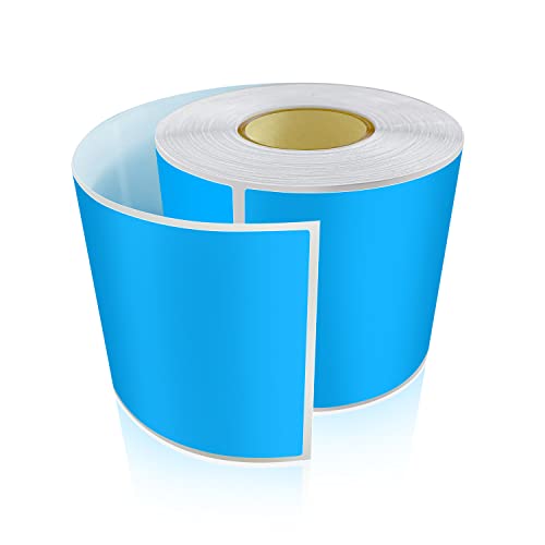 Meitaat 200 Stück Aufkleber Blau Selbstklebend Etiketten Umzug 12.7 x 7.6 cm Rechteckig Sticker Rolle Ablösbar Fluoreszierende Blau von Meitaat