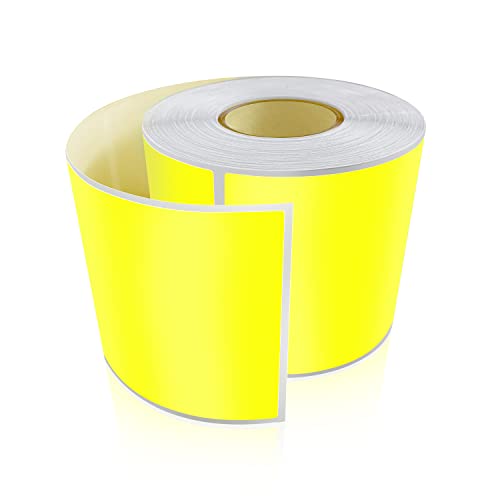 200 Stück Aufkleber Gelb Selbstklebend Etiketten Umzug 12.7 x 7.6 cm Rechteckig Sticker Rolle Ablösbar Gelb von Meitaat