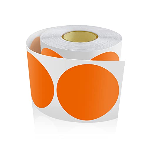 500 Stk Runde Aufkleber Stickers 50mm Farbkodierung Kreis Etiketten Rolle Markierungspunkte Fluoreszierende Orange von Meitaat