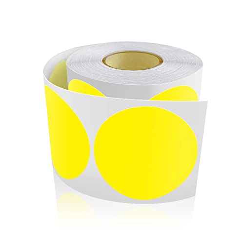500 Stk Runde Aufkleber Stickers 50mm Farbkodierung Kreis Etiketten Rolle Markierungspunkte Gelb von Meitaat