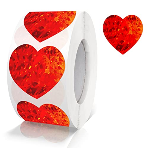 Aufkleber Herz Rot Selbstklebende Herzform Etiketten Rolle 38mm klein Farbkodierung Heart Sticker liebe für Hochzeiten Scrapbooking Geschenke dekoration 500 Stück von Meitaat