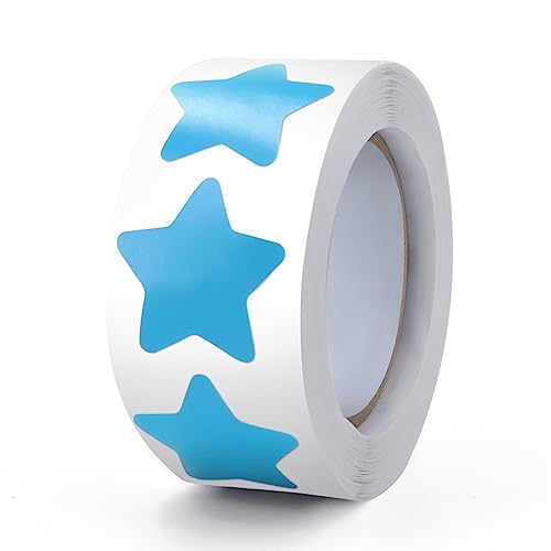 Blau Sterne Aufkleber Rolle 2.5cm Klein Selbstklebende Sterne Etiketten Weihnachts Star Sticker belohnungsaufkleber Deko für Kinder Lehrer Business 500 Stück von Meitaat