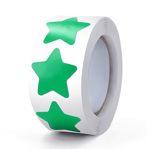 Grün Sterne Aufkleber Rolle 2.5cm Klein Selbstklebende Sterne Etiketten Weihnachts Star Sticker belohnungsaufkleber Deko für Kinder Lehrer Business 500 Stück von Meitaat