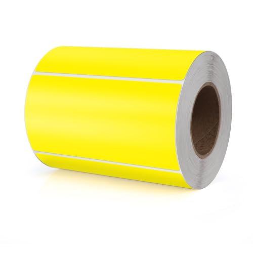 Meitaat Gelb Rechteckig Aufkleber 100 x 50MM Farbkodierung Selbstklebend Etiketten Umzug Rolle Ablösbar 500 Stück von Meitaat