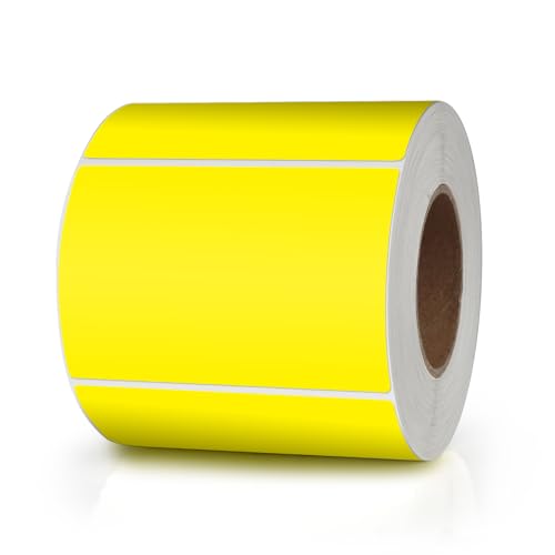 Meitaat Gelb Rechteckig Aufkleber 76 x 50MM Farbkodierung Selbstklebend Etiketten Umzug Rolle Ablösbar 500 Stück von Meitaat